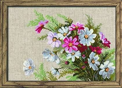 Cosmos - Cross Stitch Kit from RIOLIS Ref. no.:583 - Hobby.lt 🇬🇧