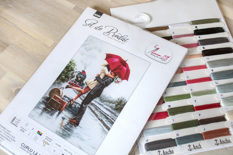 Couple on Train Station SB2369 - Cross Stitch Kit - Hobby.lt 🇬🇧