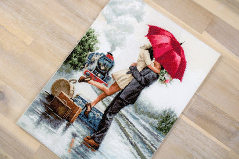 Couple on Train Station SB2369 - Cross Stitch Kit - Hobby.lt 🇬🇧