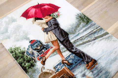 Couple on Train Station SB2369 - Cross Stitch Kit - Hobby.lt 🇬🇧