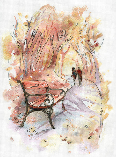 Cross Stitch Kit Autumn Promenade SA - 003 - Hobby.lt 🇬🇧