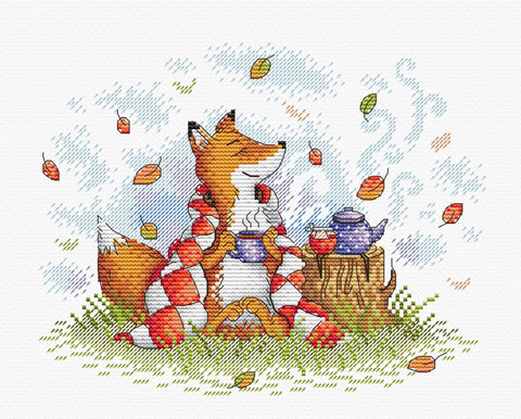 Cross Stitch Kit Autumn Tea SM - 324 - Hobby.lt 🇬🇧