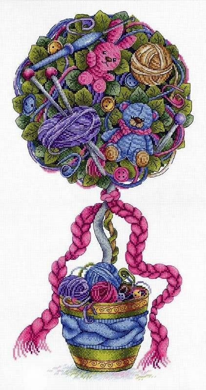 Cross Stitch Kit Cosiness Topiary SNV - 690 - Hobby.lt 🇬🇧