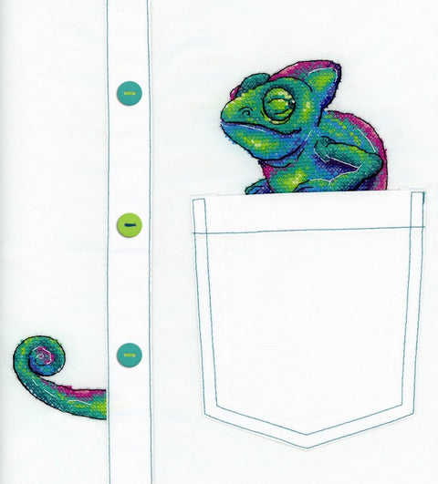 Cross Stitch Kit Curious Chameleon SV - 253 - Hobby.lt 🇬🇧