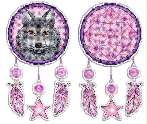 Cross Stitch Kit Dream Catcher - Wolf SR - 303 - Hobby.lt 🇬🇧
