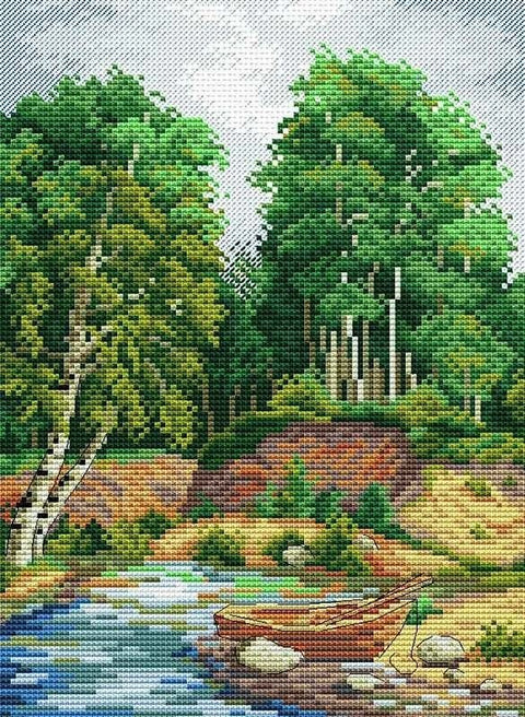 Cross Stitch Kit On the River Bank SM - 132 - Hobby.lt 🇬🇧