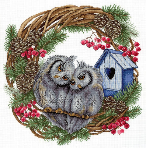 Cross Stitch Kit Owl Devotion SNV - 712 - Hobby.lt 🇬🇧