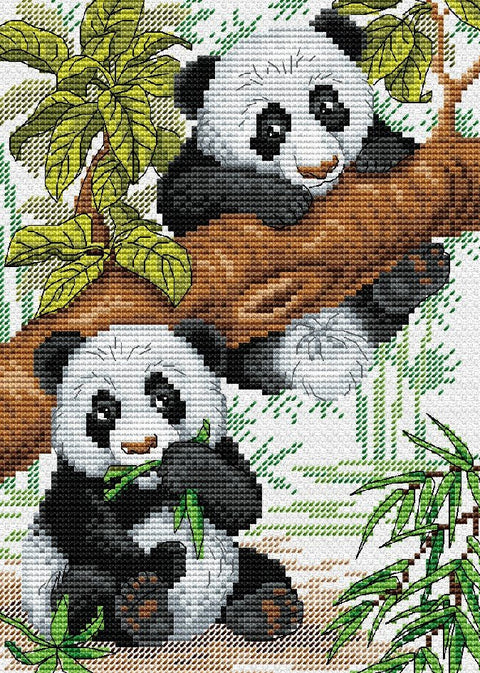 Cross Stitch Kit Pandas SM - 050 - Hobby.lt 🇬🇧