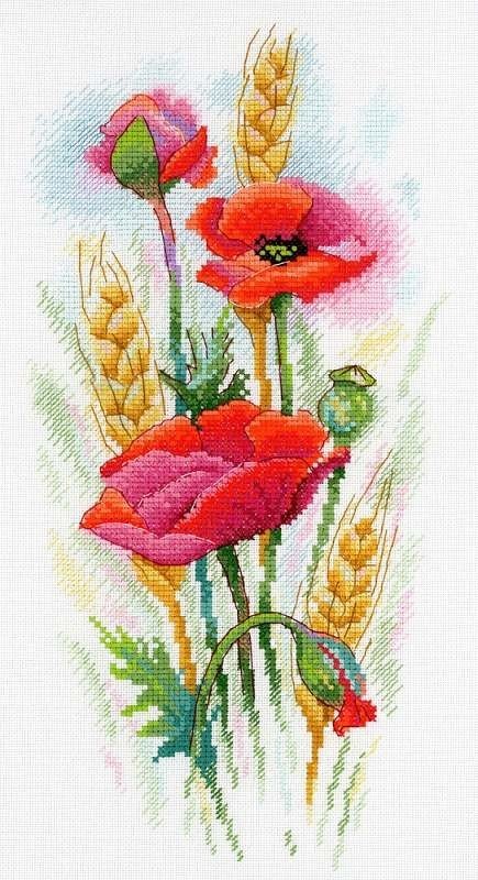 Cross Stitch Kit Poppy Charm SA - 021 - Hobby.lt 🇬🇧