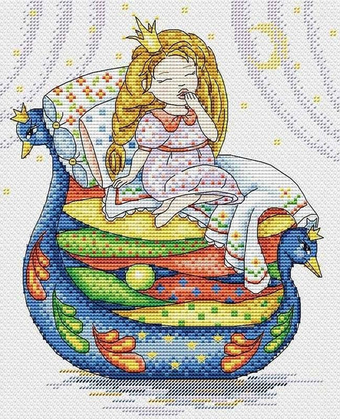 Cross Stitch Kit The Princess and the Pea SM - 136 - Hobby.lt 🇬🇧