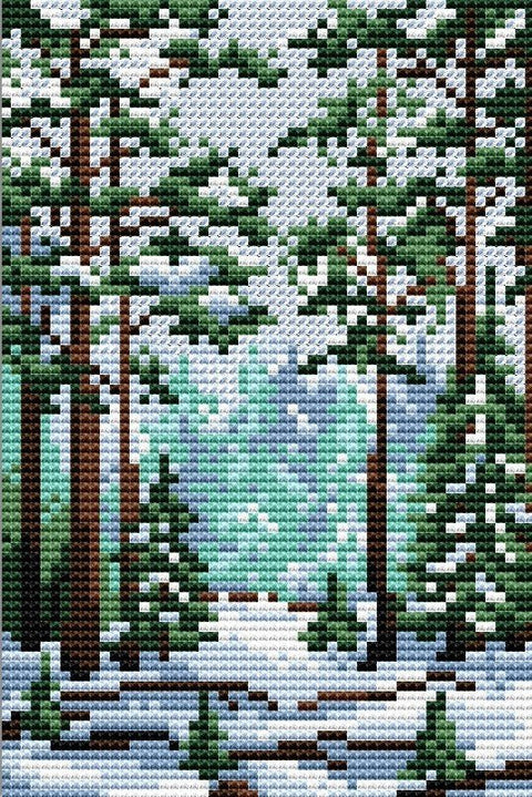 Cross Stitch Kit Winter Forest Fairytale SM - 001 - Hobby.lt 🇬🇧