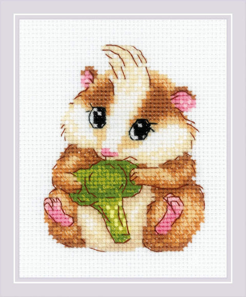 Cute Hamster. Cross Stitch kit by RIOLIS Ref. no.: 2185 - Hobby.lt 🇬🇧