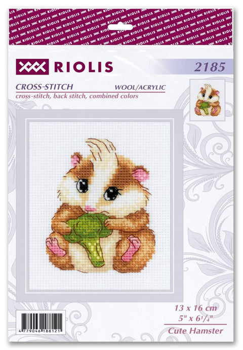 Cute Hamster. Cross Stitch kit by RIOLIS Ref. no.: 2185 - Hobby.lt 🇬🇧