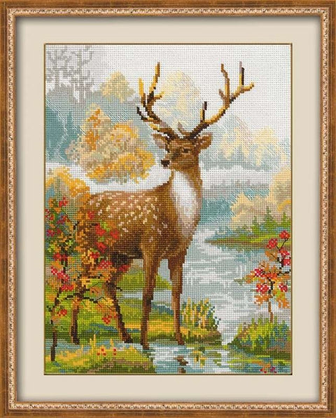 Deer - Cross Stitch Kit from RIOLIS Ref. no.:1077 - Hobby.lt 🇬🇧