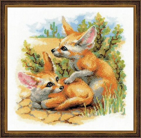 Desert Foxes - Cross Stitch Kit from RIOLIS Ref. no.:1636 - Hobby.lt 🇬🇧