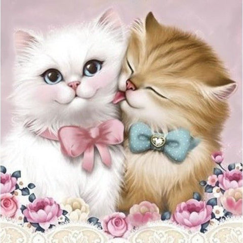 Diamond painting 2 Cats AZ - 1296 Size: 25х25 - Hobby.lt 🇬🇧