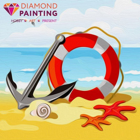 Diamond painting Anchor on the Sea AZ - 1484 Size: 15х15 - Hobby.lt 🇬🇧