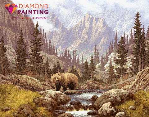 Diamond painting Bear AZ - 1142 Size: 50х39 - Hobby.lt 🇬🇧