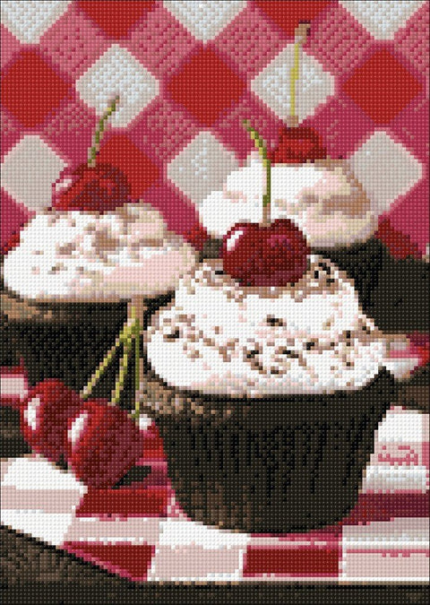 Diamond painting kit Cherry Cupcake WD043 - Hobby.lt 🇬🇧