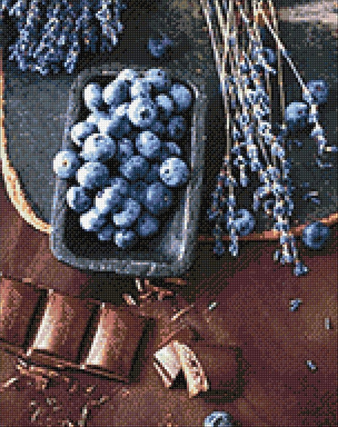 Diamond painting kit Chocolate and Blueberries WD046 - Hobby.lt 🇬🇧