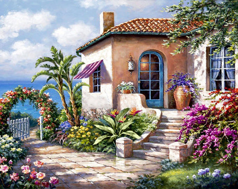 Diamond painting kit House by the Sea WD089 - Hobby.lt 🇬🇧