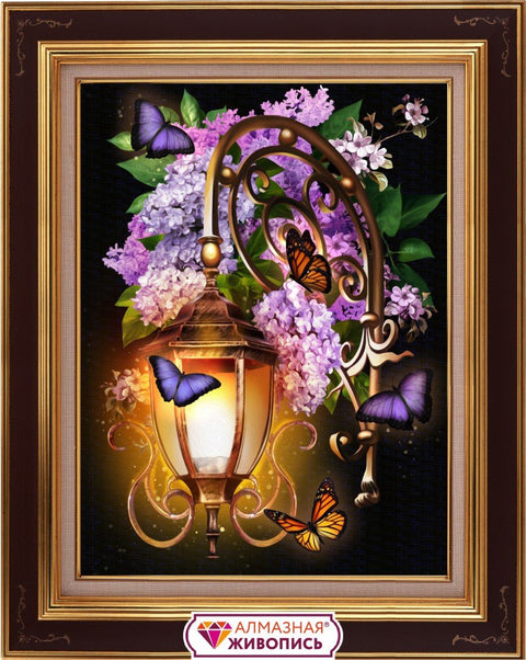 Diamond Painting Kit Lantern and Lilac AZ - 1722 30x40cm - Hobby.lt 🇬🇧