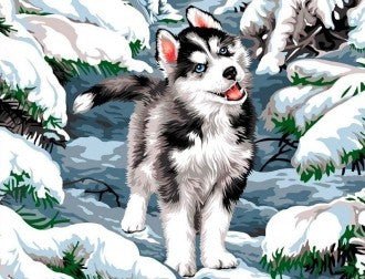 Diamond painting Little Husky AZ - 1284 Size: 50х40 - Hobby.lt 🇬🇧