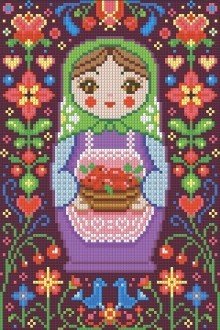 Diamond painting Matreshka with Apples AZ - 1325 Size: 20*30 - Hobby.lt 🇬🇧
