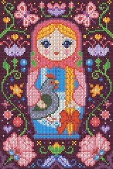 Diamond painting Matreshka with Rooster AZ - 1323 Size: 20*30 - Hobby.lt 🇬🇧