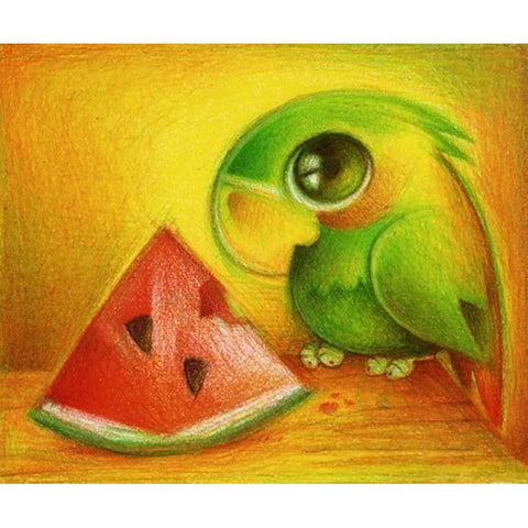 Diamond painting Parrot with Pineapple AZ - 368 Size: 25x30 - Hobby.lt 🇬🇧