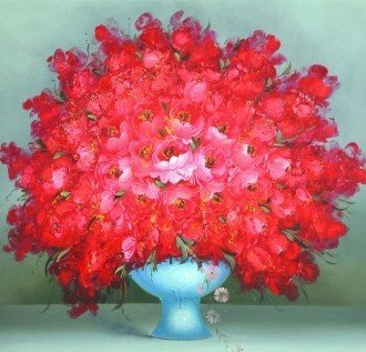 Diamond painting Red Flowers AZ - 394 Size: 40x40 - Hobby.lt 🇬🇧