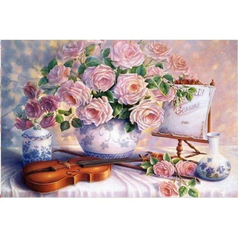 Diamond painting Roses & Violin AZ - 1250 Size: 60х40 - Hobby.lt 🇬🇧