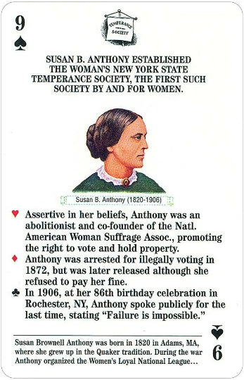 Famous Women of the Civil War playing card game
