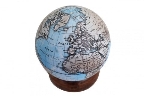 Classic World Map Tabletop Globe with Removable Wooden Base, Made in Italy 17cm