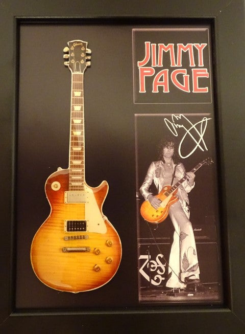 Jimmy Page mini guitar in frame FMG-012