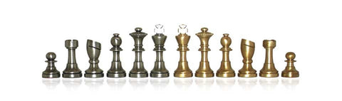 Luxury Solid Brass Chess Set with Elm Wood Chess Board