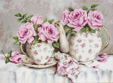 Morning Tea and Roses SBA2320 - Cross Stitch Kit