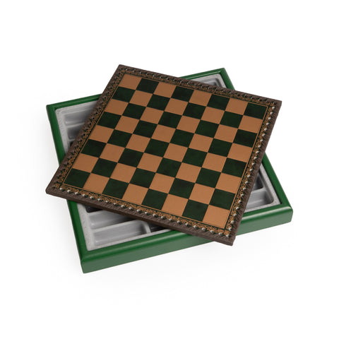 NAPOLEON IN RUSSIA: Handpainted Chess Set with Chessboard & Box Plus Checker Set