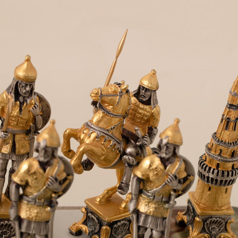 NAPOLEONE FRENCH EMPEROR: Luxurious Chess in Bronze finished using Real 24k Gold