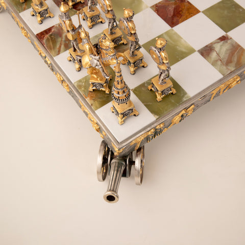 NAPOLEONE FRENCH EMPEROR: Luxurious Chess in Bronze finished using Real 24k Gold
