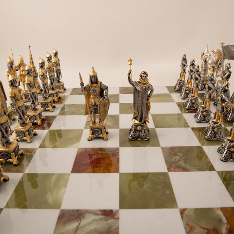 NAPOLEONE FRENCH EMPEROR: Luxurious Chess in Bronze finished using Real 24k Gold