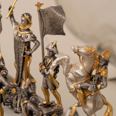 NAPOLEONE FRENCH EMPEROR: Luxurious Chess in Bronze finished using Real 24k Gold