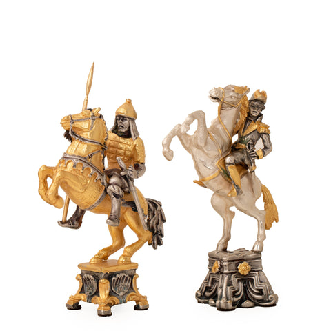 NAPOLEONE FRENCH EMPEROR: Luxurious Chess in Bronze finished using Real 24k Gold
