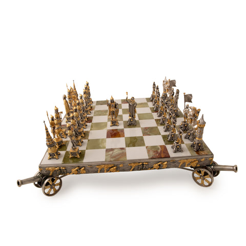 NAPOLEONE FRENCH EMPEROR: Luxurious Chess in Bronze finished using Real 24k Gold