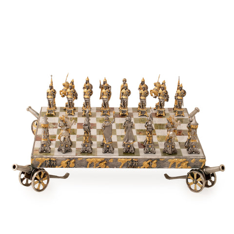 NAPOLEONE FRENCH EMPEROR: Luxurious Chess in Bronze finished using Real 24k Gold