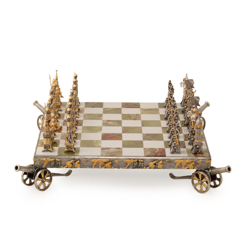 NAPOLEONE FRENCH EMPEROR: Luxurious Chess in Bronze finished using Real 24k Gold