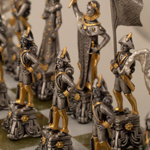 NAPOLEONE FRENCH EMPEROR: Luxurious Chess in Bronze finished using Real 24k Gold