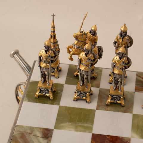 NAPOLEONE FRENCH EMPEROR: Luxurious Chess in Bronze finished using Real 24k Gold
