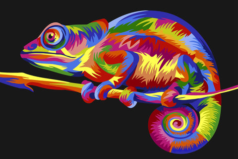 Paint by number kit: Rainbow Chameleon 29.7x21cm WA4114