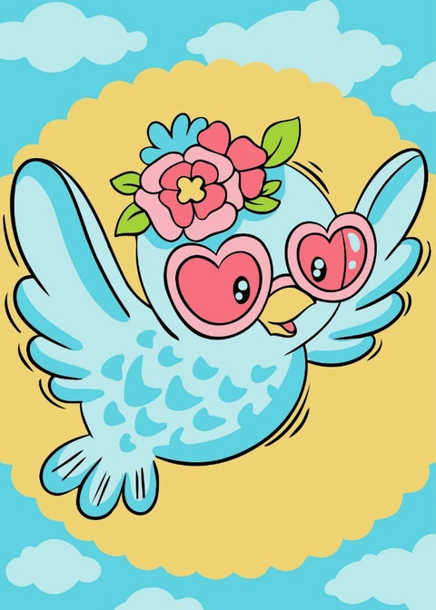Paint by number kit: Stylish bird 16.5x13 cm MINI105